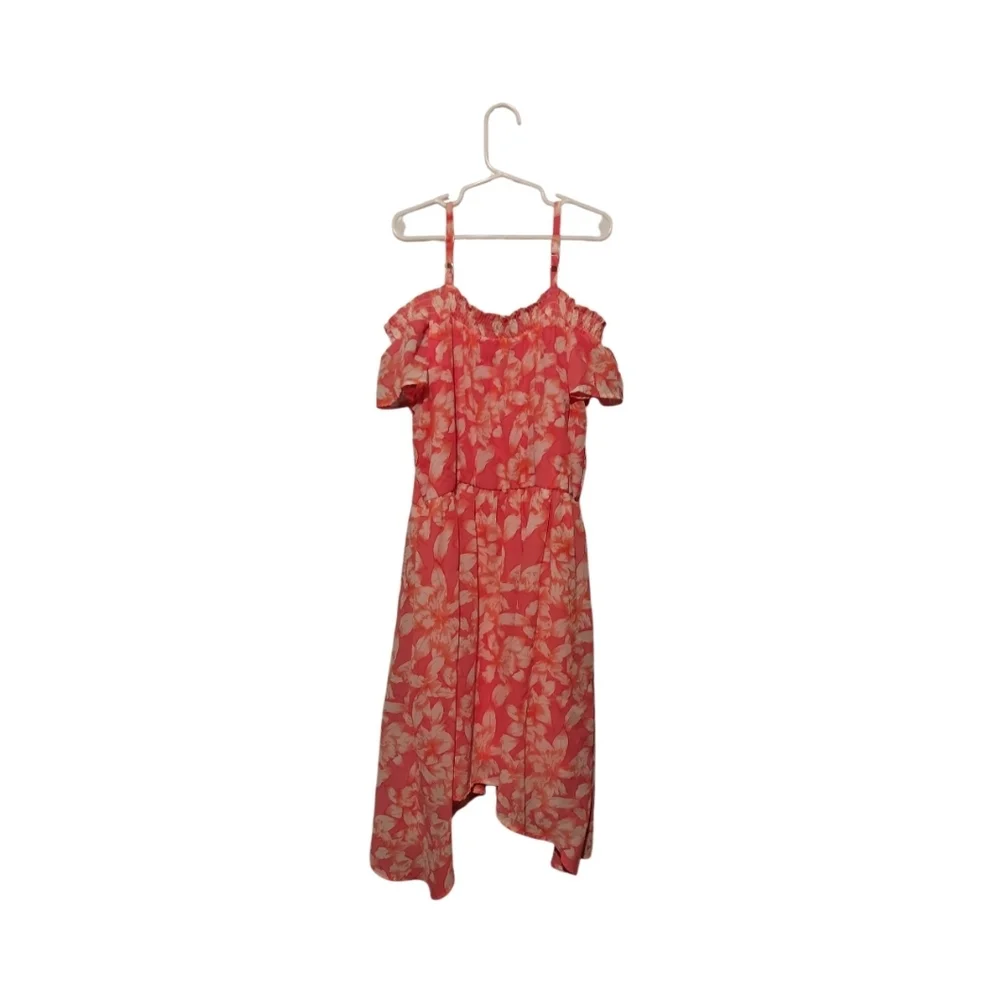Floral Dress Size 14 Spring Summer Maxi Asymmetrical Hem Children's Place Church - Picture 2 of 7